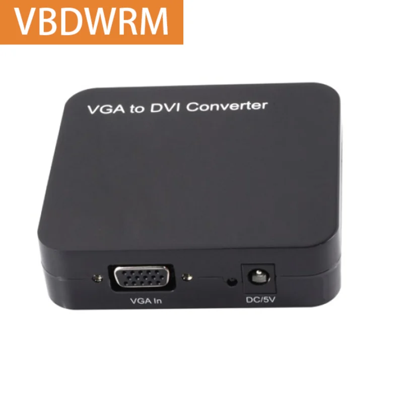 VGA to DVI Converter Box Video Active VGA in DVI out Adapter Selector with Power Adapter for PC Laptop TV Monitor