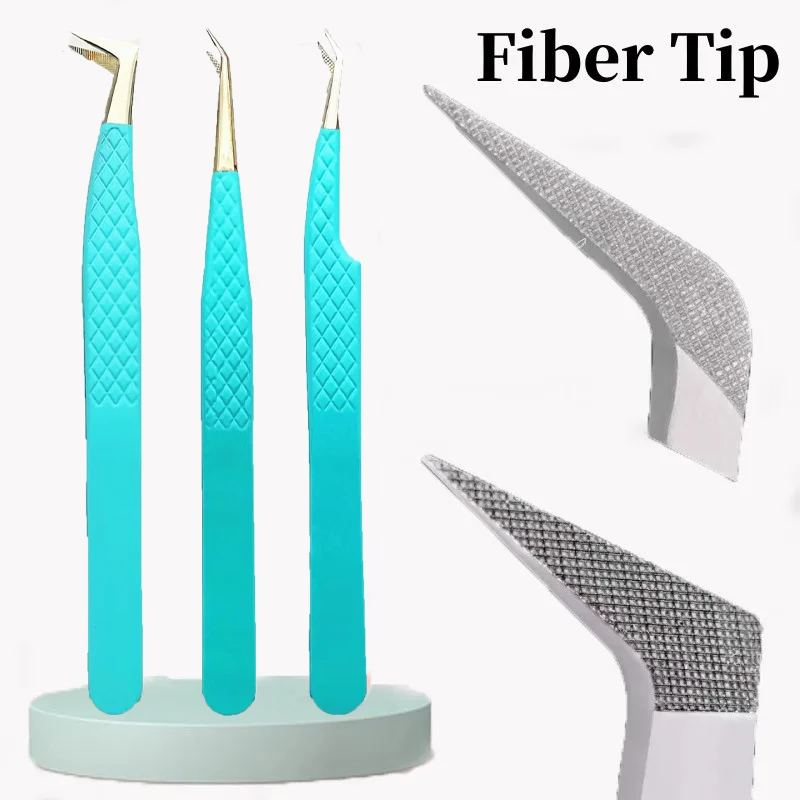 Fiber Tip Lashes Tweezers with Fiber Tip Tweezers Eyelash Extensions Stainless Steel Lash Tweezers for Eyelash Extension Tweezer 2