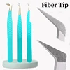 Fiber Tip Lashes Tweezers with Fiber Tip Tweezers Eyelash Extensions Stainless Steel Lash Tweezers for Eyelash Extension Tweezer 2