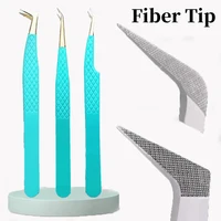 Fiber Tip Lashes Tweezers with Fiber Tip Tweezers Eyelash Extensions Stainless Steel Lash Tweezers for Eyelash Extension Tweezer 2