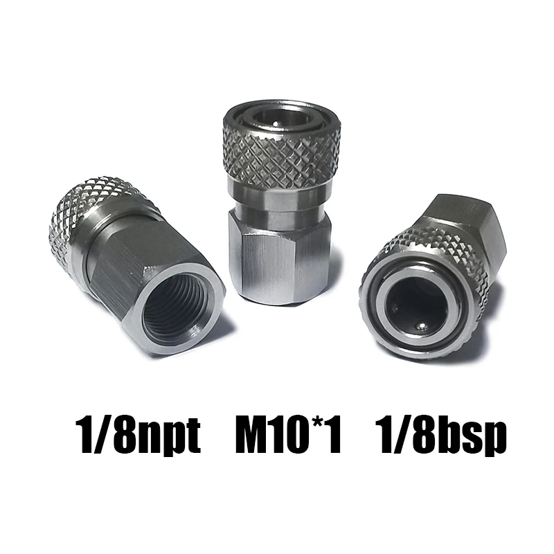 Quick Disconnect Adaptor HPA Air Quick Disconnect Male Female Adaptor 8mm Fill Nipple High Pressure 1/8NPT 1/8BSP M10*1 M8*1 Stainless Steel