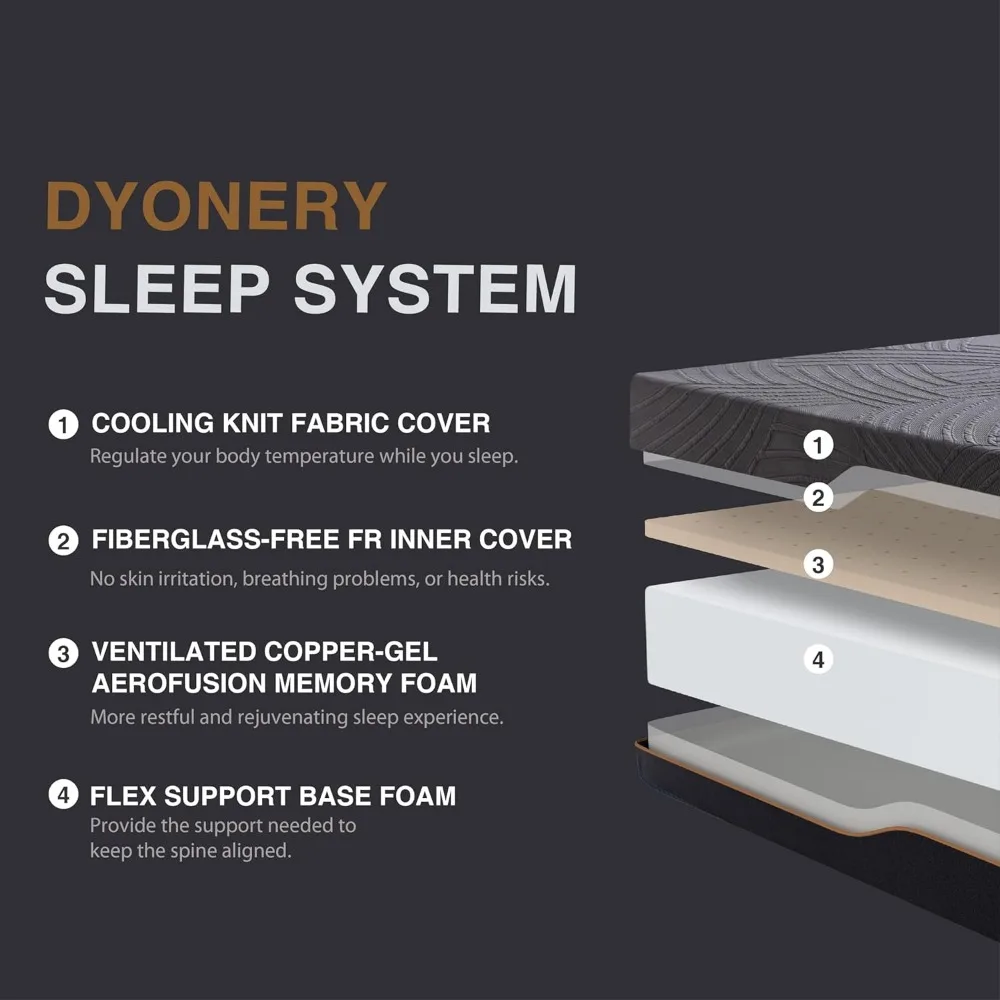 Full Firm Mattress 14 Inch, Copper-Gel Memory Foam Mattresses in A Box, Cooling Knit Fabric Cover, Full Size Mattress 3