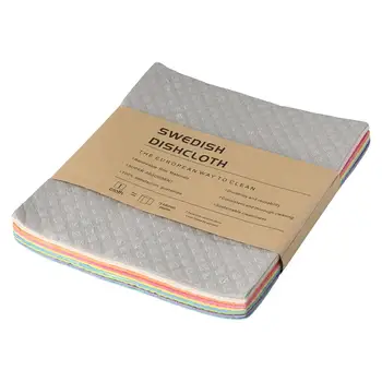 재사용 가능한 스웨덴 식기류, 다채로운 셀룰로오스 스폰지 천, 유연한 주방용 청소 걸레, 10 개 상품 이미지