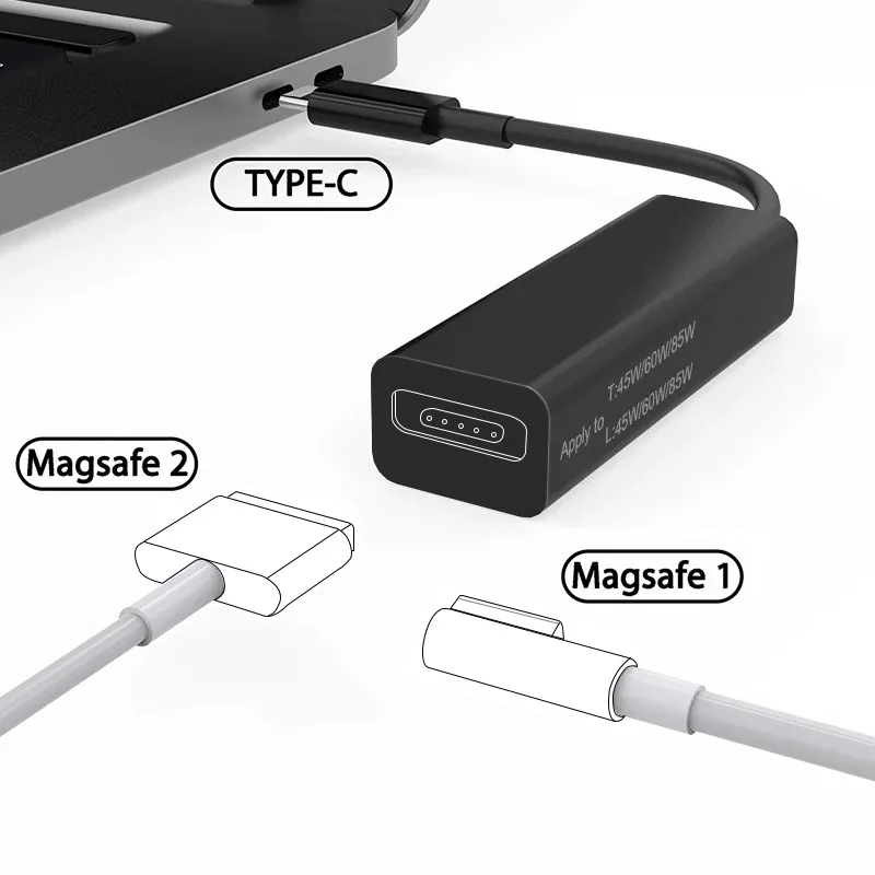 USB Converter Charge Adapter Type C To Magsafe 1 and 2 Compatible For Macbook Pro /