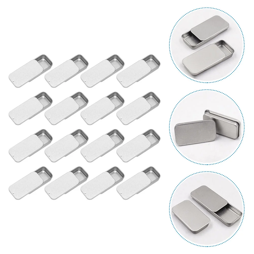 

Metal Tin Casees Perfume Balm Boxes Rectangular Tinplate Money Coin Candy Key Business Card Storage Boxes Push Lid