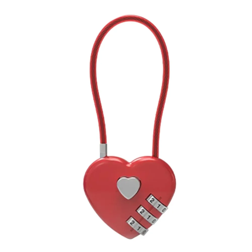 מנעול קומבינציה של 3 ספרות בסגנון לב אופנתי מנעול סיסמה חדש מנעול אהבה קוד מנעול מרכזי מנעול מנעול