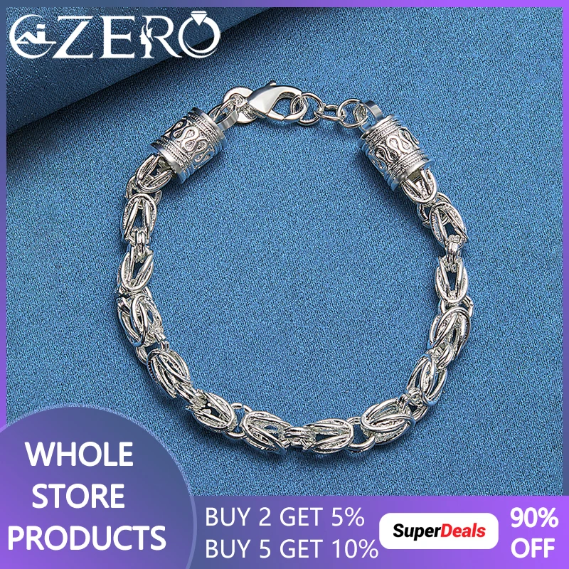 

Charm 925 Sterling Silver Classic Retro Twisted Circle Bracelet Chain For Man Women Wedding Party Fashion High Quality Jewelry