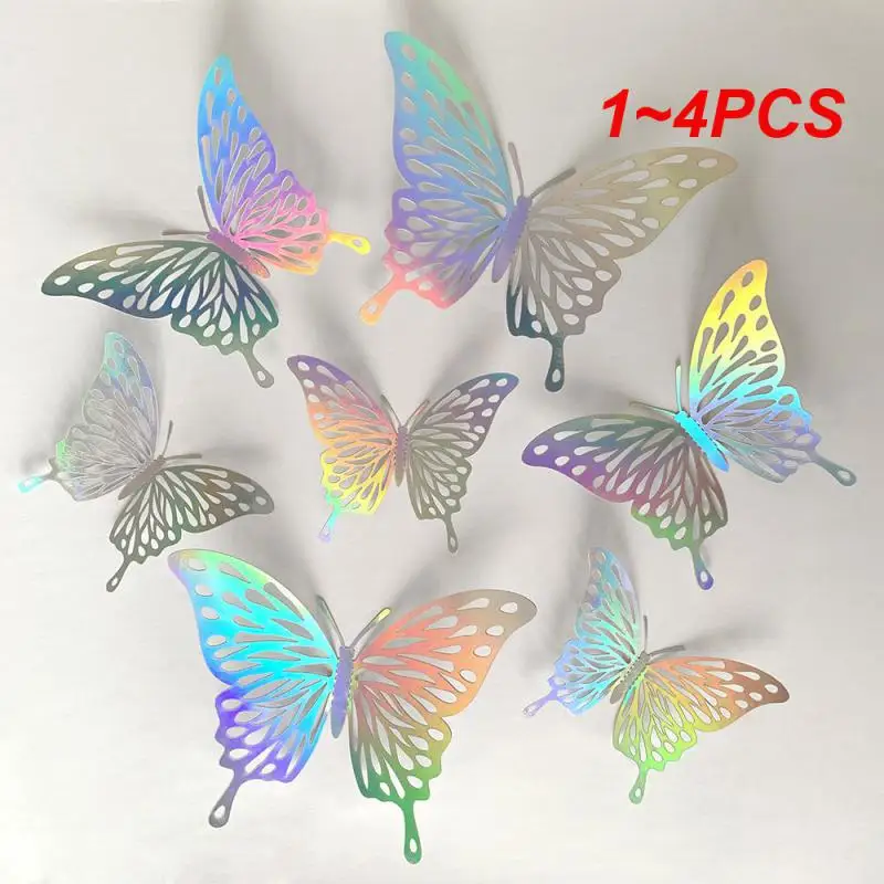 

1~4PCS Rose Gold 3D Butterfly Oranments Valentine's Decor for Home Romantic Wedding Birthday Party Bride To Be Bridal Shower