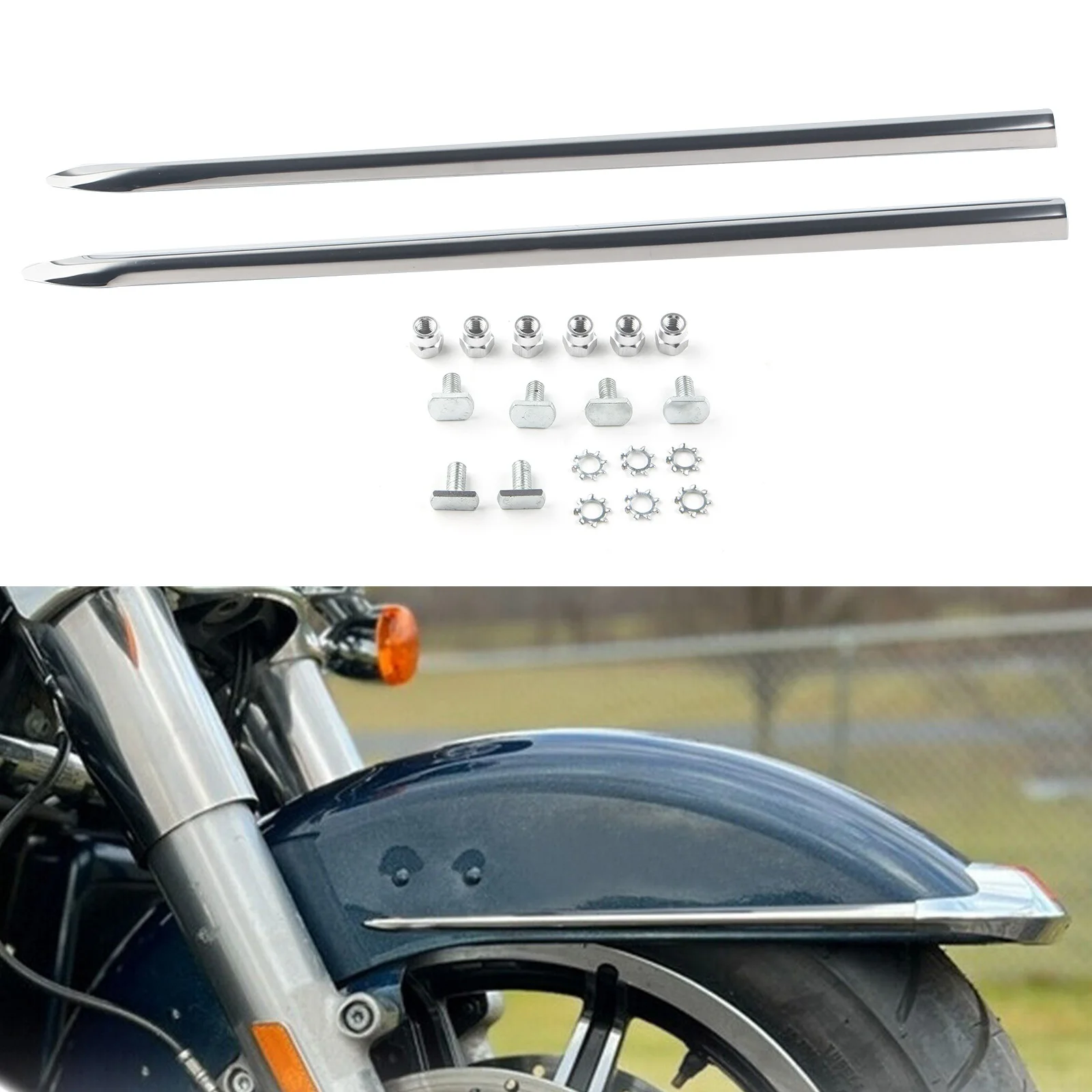 

Motorcycle Front Fender Spear Trim Moto Decoration Accessories For Harley Touring Road King 1982-2013 Softail Classic 1986-2017