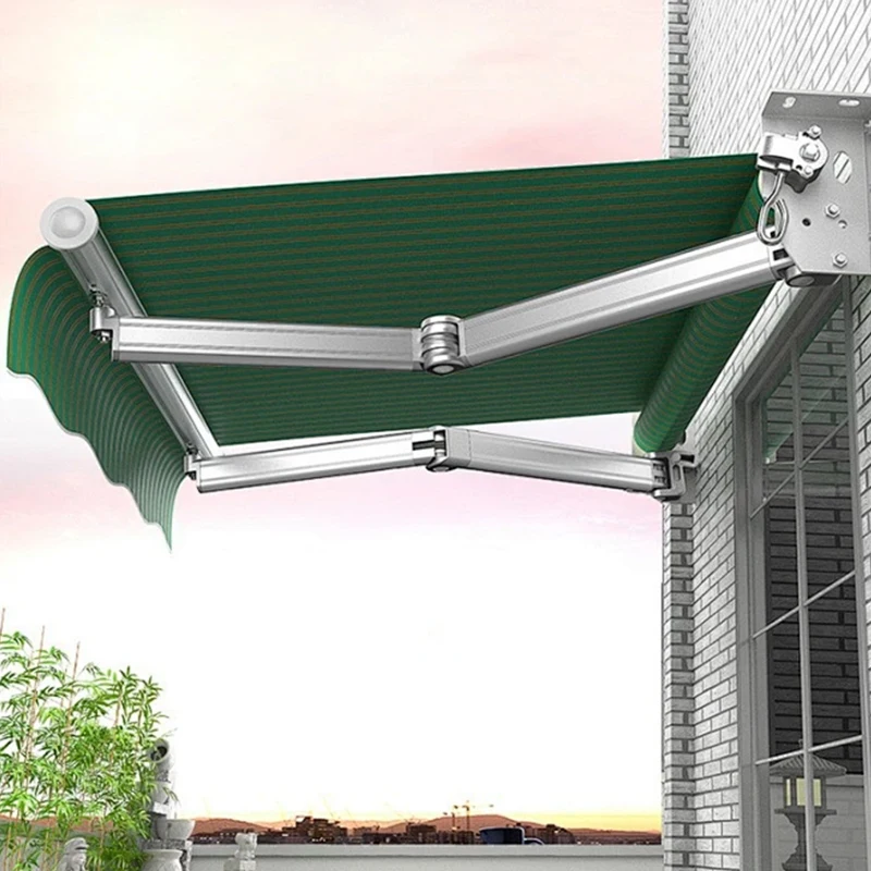 Manual Electric Outdoor Retractable Awning Adjustable Patio Door Window Awning Canopy with Shade Curtain for Garden Balcony