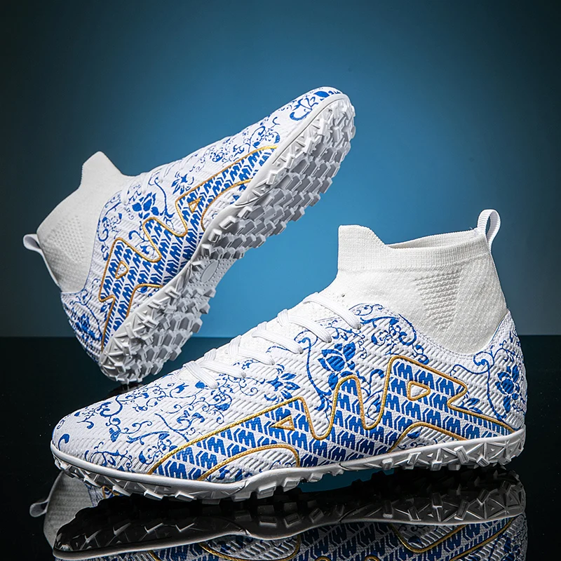 Pantofi de fotbal pentru bărbați, gleznă înaltă, confortabili, antrenament, ghete de fotbal profesionale, ultralejere, antiderapante, respirabile, noi_voghion.com