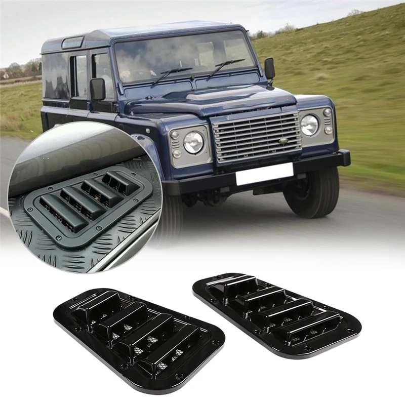 

For Land Rover Defender 2004-2019 Car Front Bonnet Vents Hood Side Trim Cover Air Flow Intake Scoop Vent Snow Cover