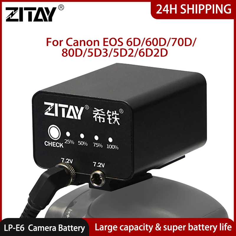 Zitay Lp-E6 Alimentatore Esterno Slr Camera Dummy Battery Per Canon Eos 6D 60D 70D 80D 5 D3 5 D2 6 D2D Fotocamera Batteria Di Alimentazione Mobile