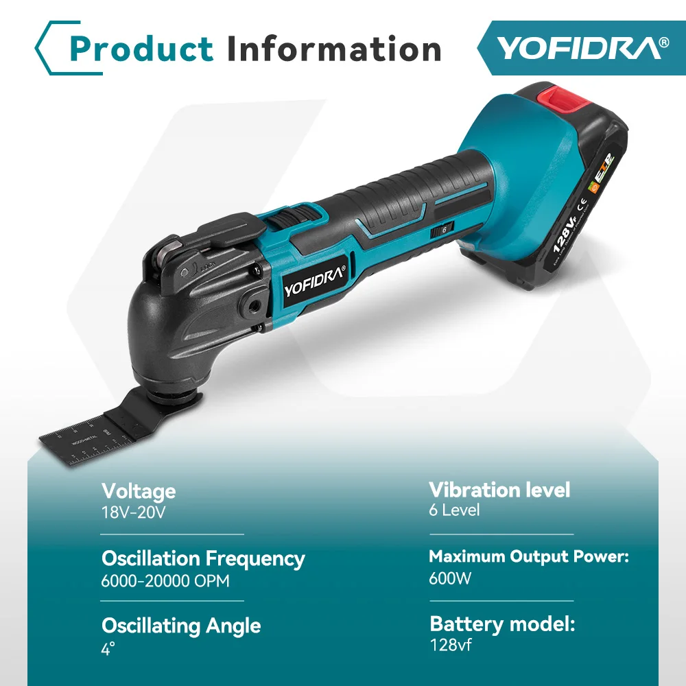 600W Oscillating Electric Multi Tool 20000OPM Cordless Woodworking Cutting Saw Tool Home Decoration For Makita Battery Pin