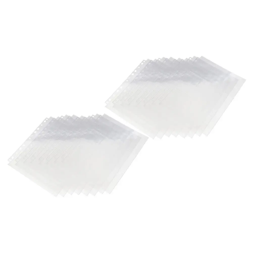 50매 사진 슬리브 페이지 투명 카드 홀더 사진 앨범 리필 플라스틱 바인더 포켓 보관 정리함