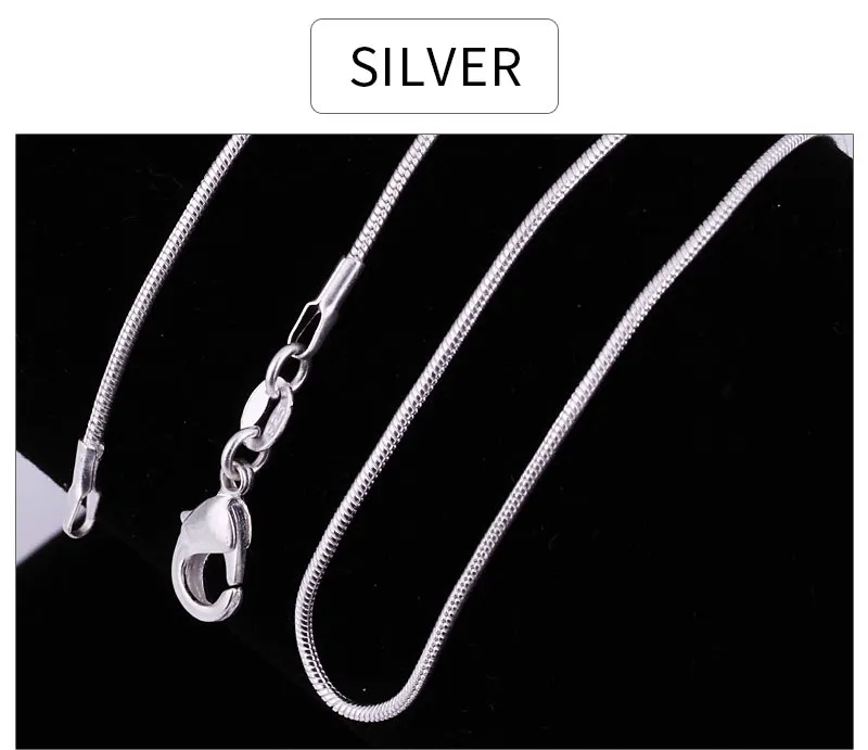 40-75cm Collana In Argento Sterling 925 Con Catena A Serpente Solida - Foto 12