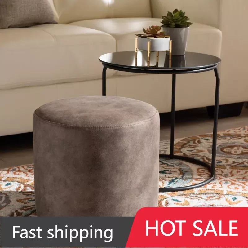 

Baxton Studio Kira Modern and Contemporary Black with Grey and Brown 2-Piece Nesting Table and Ottoman Set