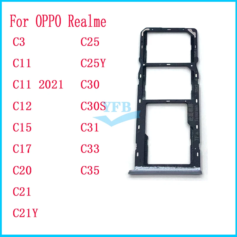 For Oppo Realme C3 C11 / C11 C15 C20 C21 C25 C21Y C25Y C30 C30S C31 C33 C35 C51 SIM Card Tray Slot Holder Adapter Socket blank sim card sim card converter