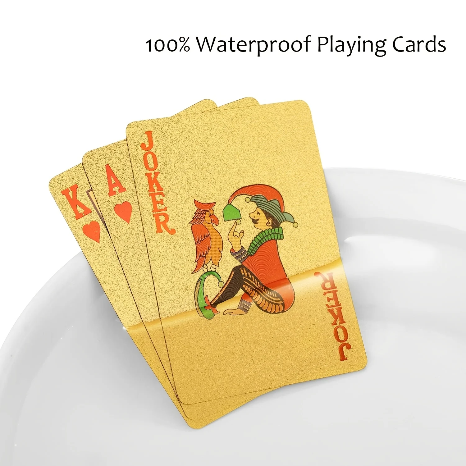 Golden Waterproof Playing Cards Poker Parties Games Halloween/Thanksgiving Day/Christmas Gift playing cards