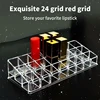 24 Lattices Acrylic Lipstick Organizer Lip Gloss Container Nail Polish Storage Box Makeup Display Rack 3