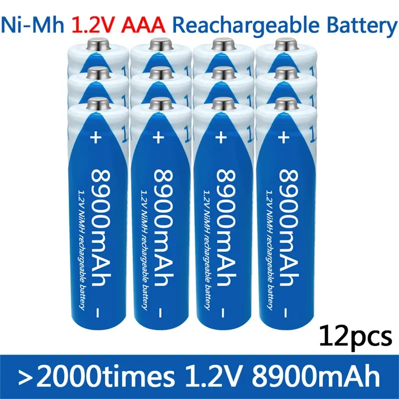 Pilas recargables de NI-MH, pilas AAA de 8900 V y 100% mAh, de alta calidad aaa1.2 V, para linterna, reloj de juguete, envรญo gratis, 1,2