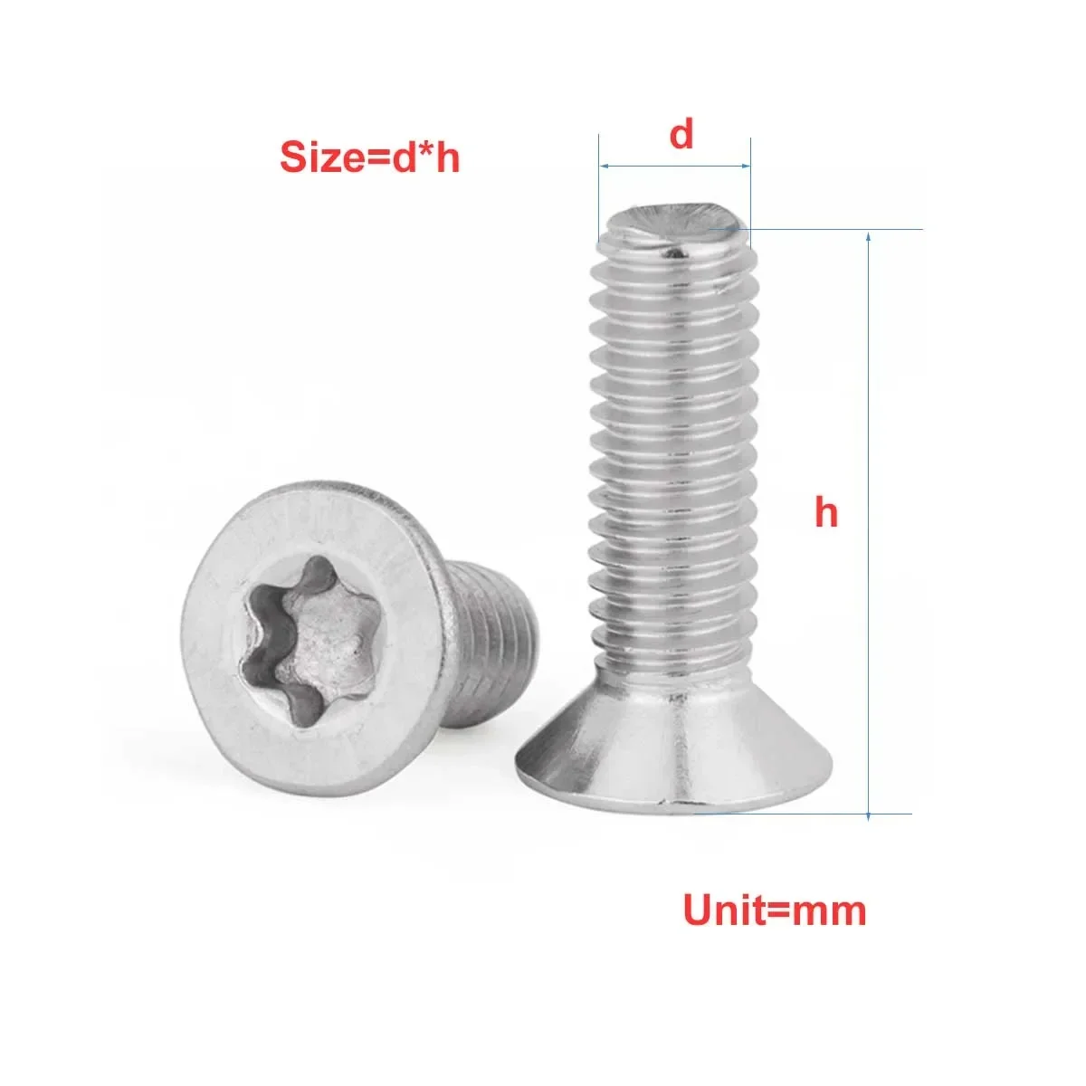 304 Stainless Steel Countersunk Plum Blossom Screw/Gb2673 Flat Head Anti-Theft Bolt M2M3M4M5M6