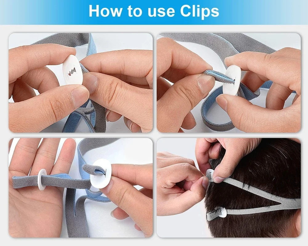 Adjustment Clips And Headband For Resmed AirFit P10 Nasal Pillow CPAP Mask Headgear 4 PCS 2PCS CPAP Nasal Mask CPAP Full Face Mask