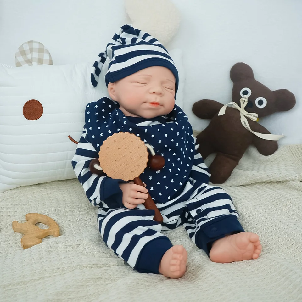 Realistic Silicone Newborn Baby Boy Doll 18.3 Inch