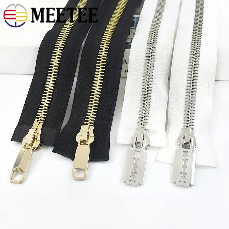 70/80/100cm 8# Metal Zippers Eco-friendly Open-End Zipper for Down Coat  Jacket DIY Sewing Garments Accessories
