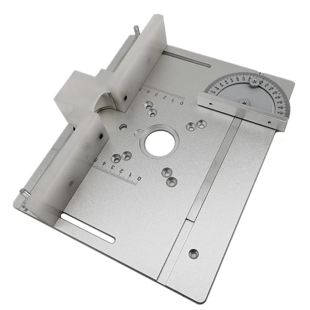 Aluminum Router Table Insert Plate Miter Gauge for Woodworking Table Saw Trimmer Engraving Machine