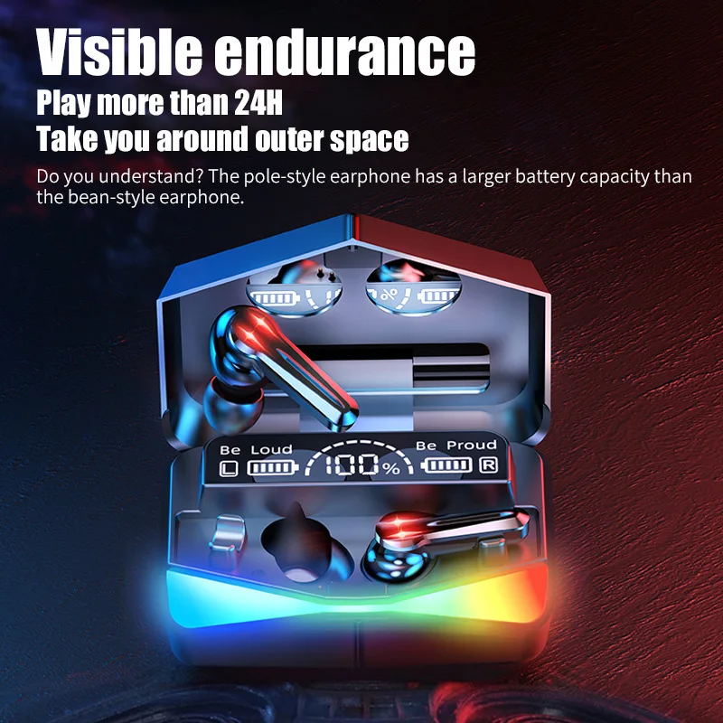 Wireless Bluetooth Earphones TWS Gamer LED Digital Display Earbuds With Mic Stereo HIFI