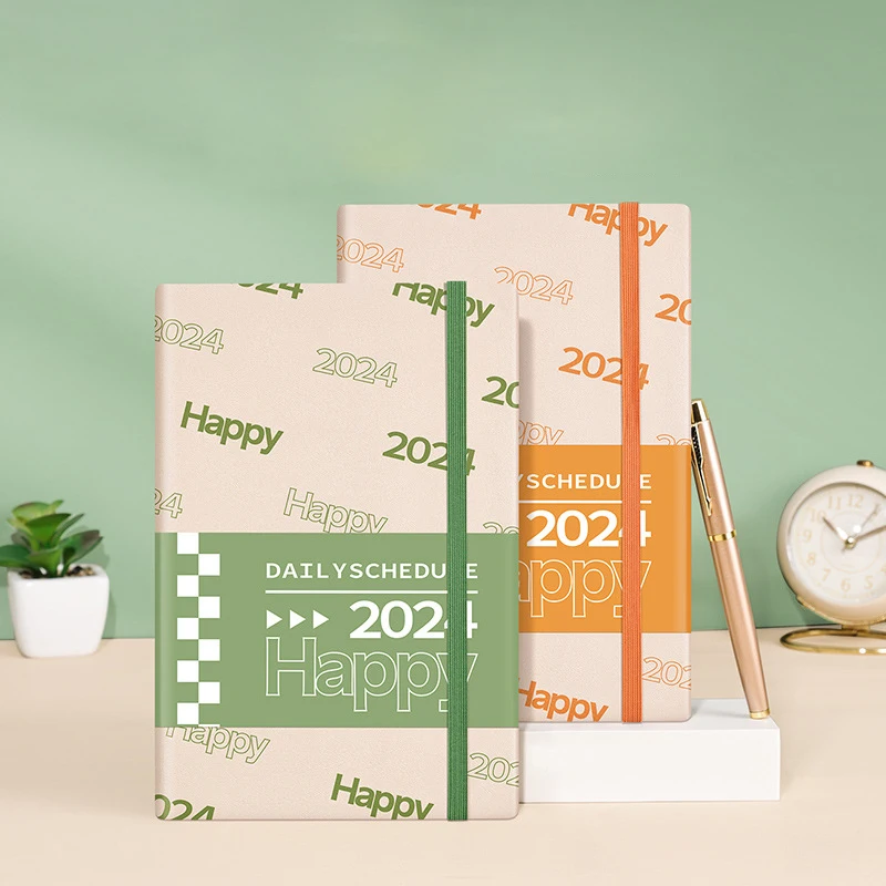 Weekly Planner 2024 Agenda Organizer Diary Calendar Notebook and Journal A5 Sketchbook Strap Notepad School Stationery Note Book