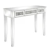 Silver MDF Mirror Surface Broken Glass Three Pumping Computer Desk 6