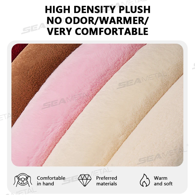 Winter Car Steering Wheel Cover Plush Non Slip Protector