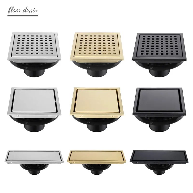 스테인레스 스틸 블랙 냄새 방지 및 막힘 방지, 욕실, 가정용 샤워 세탁기, 하수구 바닥 배수구 