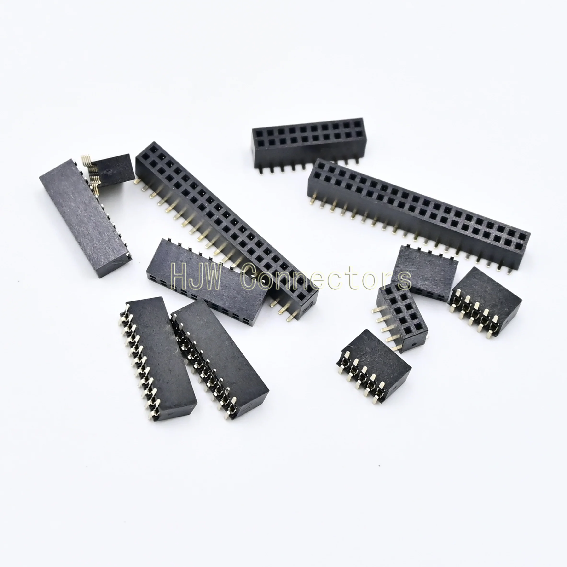 

100Pcs/lot SMD 1.27mm Pitch Double Row Female Socket Pin Header PCB Board Strip Connector 1.27 mm Pinheader 2x3P~2x50Pin