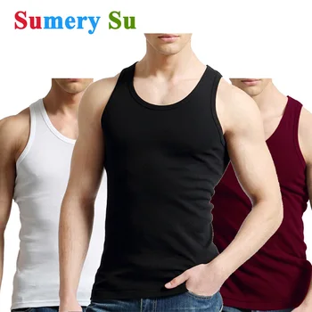 2 PCS/Lot Tank Tops Men 100% Cotton Solid Vest Male Breathable Sleeveless Tops Slim Casual Undershirt Mens Gift