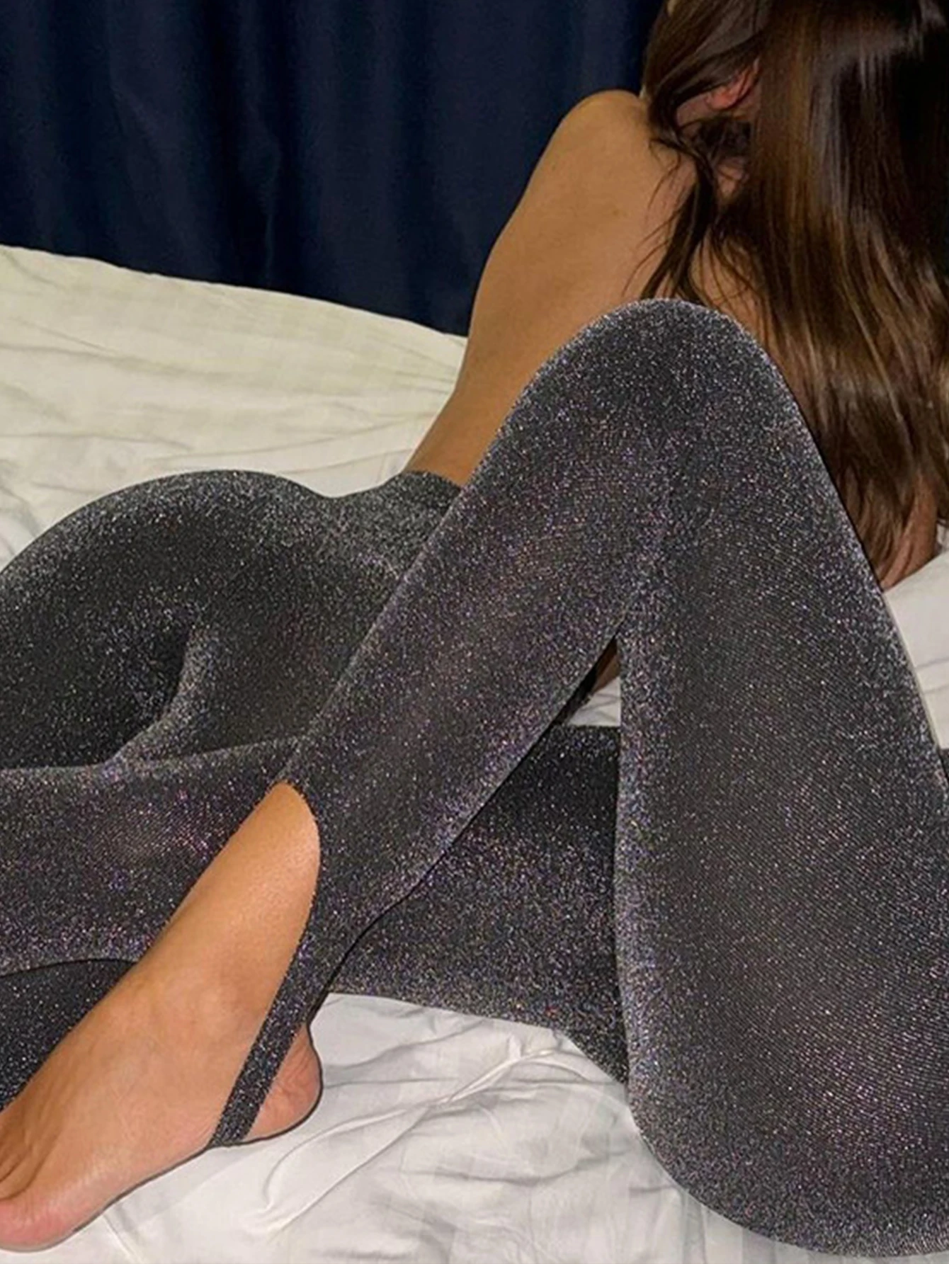 New Fashion Knit Bright Silk High Stretch Solid Color Pants Bright Silk Leggings Tight Foot High Stretch Pants For Women Best Sellers In Women's Clothing