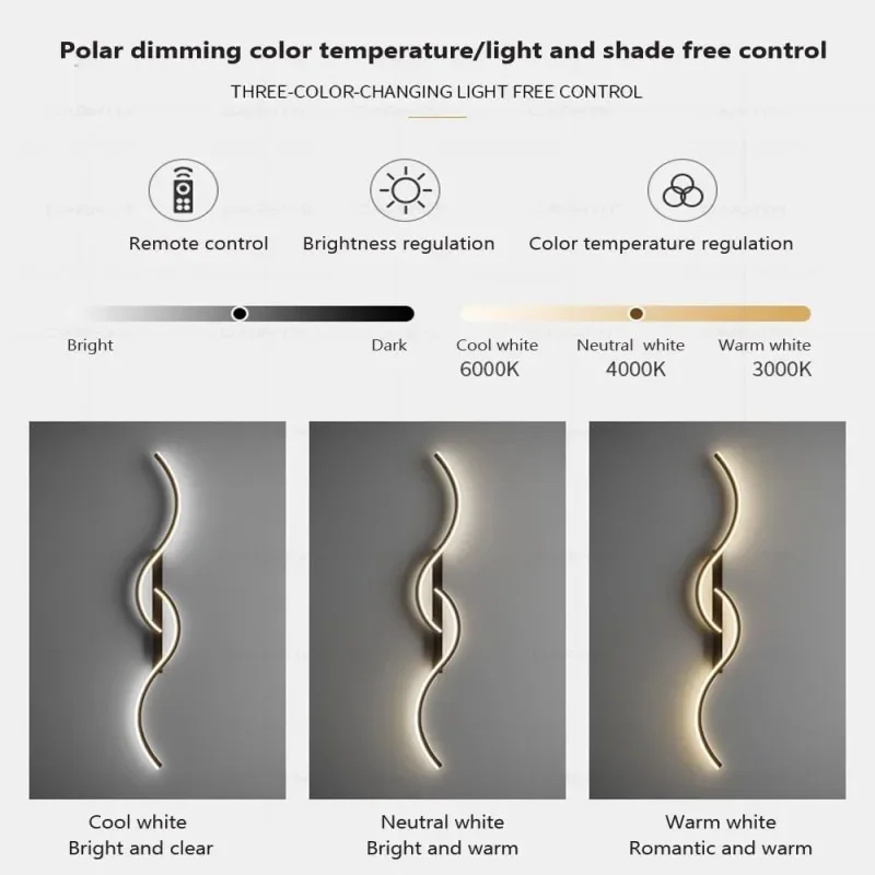 Modern Bedside Led Wall Lamp For Living Room Bedroom Stairs Minimalist Art Interior LED Wall Light Lights Fixture Home Decor 5