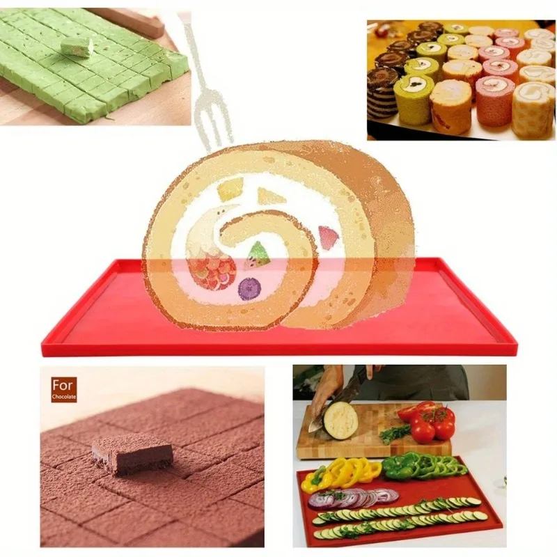 Nonstick Silicone Swiss Roll Baking Mat Pastry Tool for Cake Rolls Easy Clean Bakeware Durable Kitchen Accessory for Bakers
