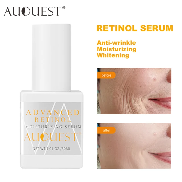 AUQUEST – ensemble de soins pour la peau au rétinol, crème Anti-rides, sérum éclaircissant et hydratant, kit de produits pour le visage, beauté et santé, 4 pièces