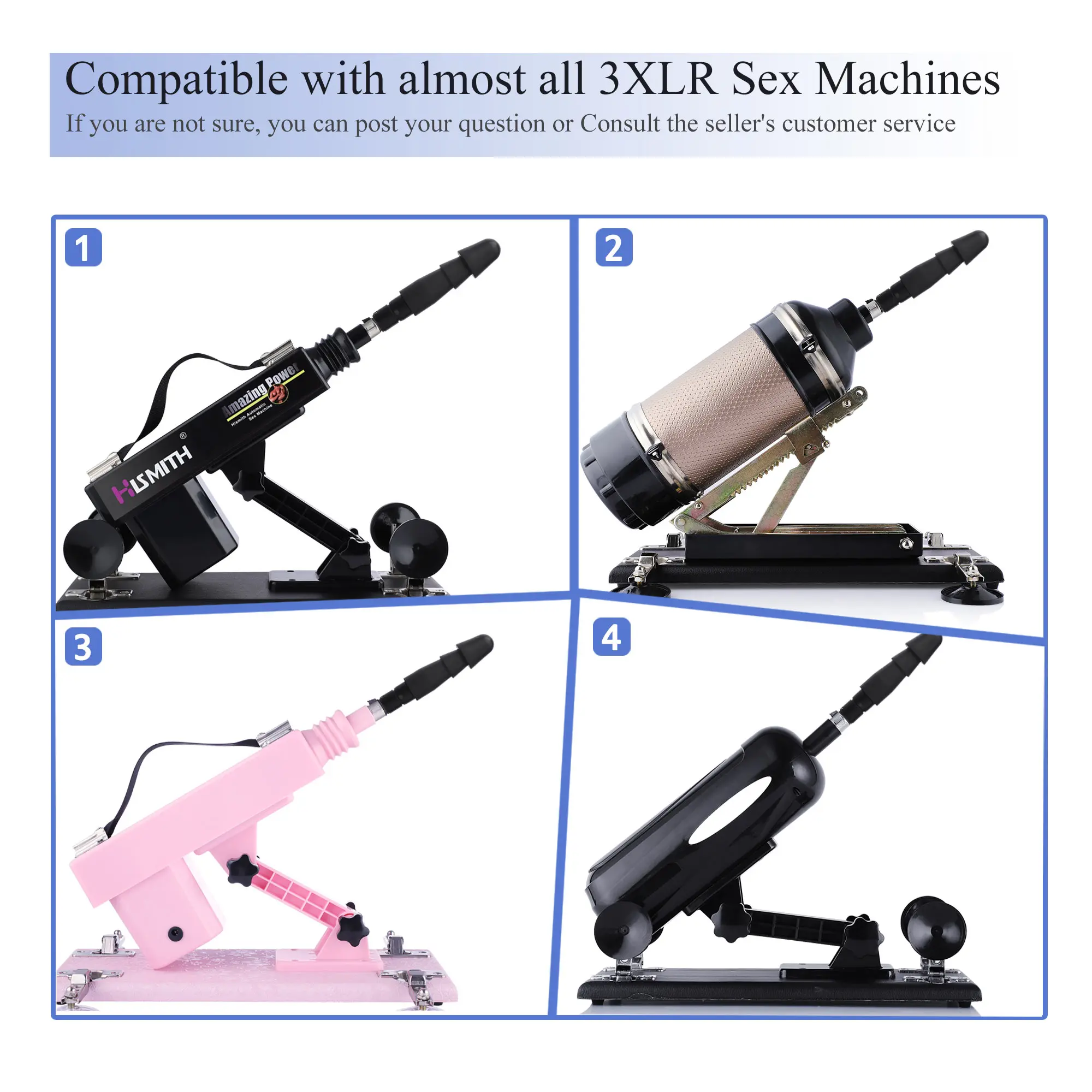 Hismith Adapter for 3XLR Connector Sex Machine attachments sex toys KlicLok System Premium machine dildo accessories adapter,sex toy