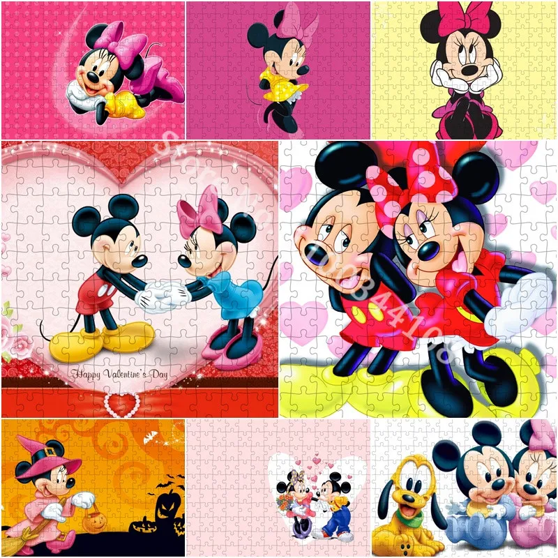 

Disney Cartoon Characters Mickey Minnie 300/500/1000 Pieces Puzzle for Adults Teens Child Brain Challenge Game Educational Toys