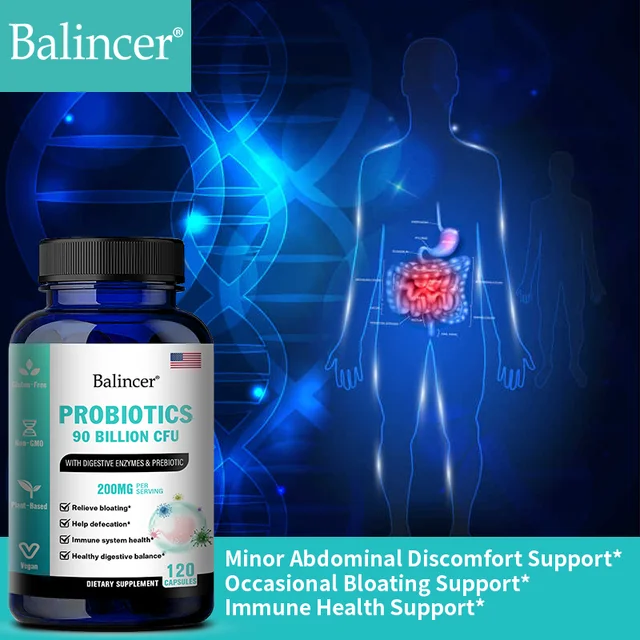 Balincer Probiotic 90 Billion CFU with Digestive Enzymes & Prebiotics To Support Bloating, Improved Gut, Immunity and Digestion