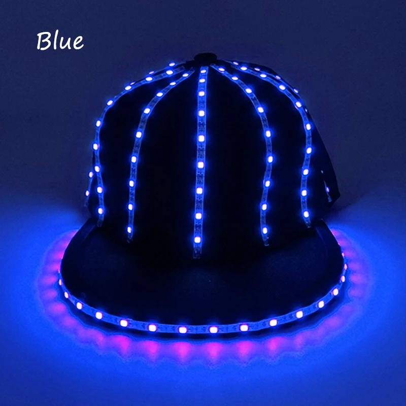 

Fashion Neon Adult Hat night Club Props Luminous Glowing Cap Lighting Up Led DJ Dance Hat stage Performance Supplies