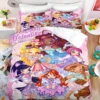Cartoon Winx Club Printed Bedding Set Soft Duvet Cover Set Quilt Cover Pillowcase Set Home Textile Bedclothes for Kids Adult Boy 5