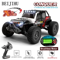 1/16 Brushless Rc Car With LED Lights 2.4G Remote Control 4x4 Off Road Drift Cars Monster Truck for Kids Toys VS WLtoys 124016 1