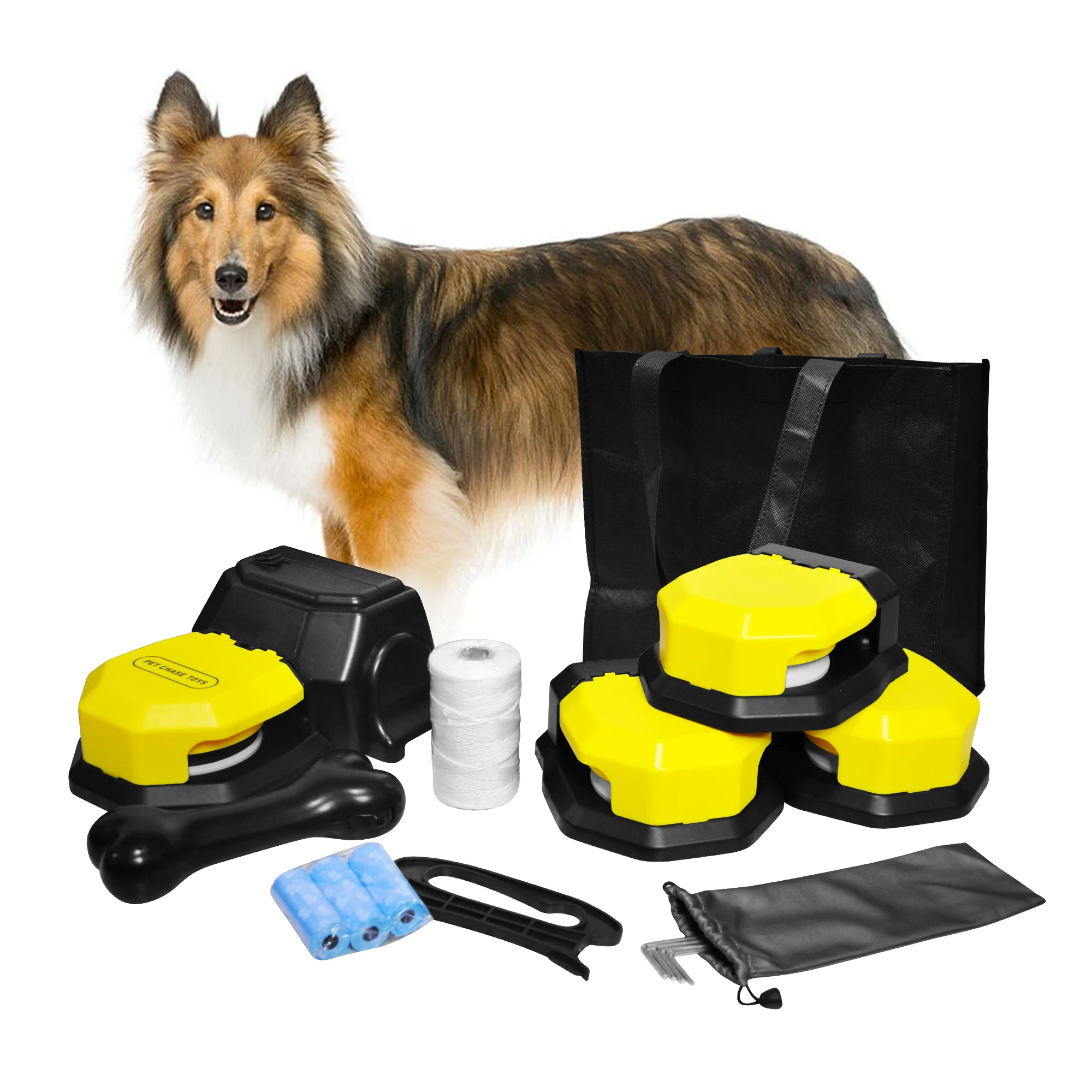 

Lure Course Machine for Dogs,Pet Chase Toys,Interactive Dog Toys,Agility Training Equipment for Dogs,