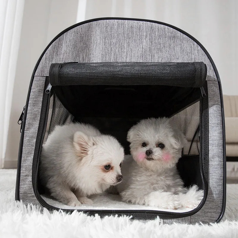 Dog Carrier Bag Pet Car Travel Crates Vehicle Folding Soft Bed Collapsible Kennel House Portable