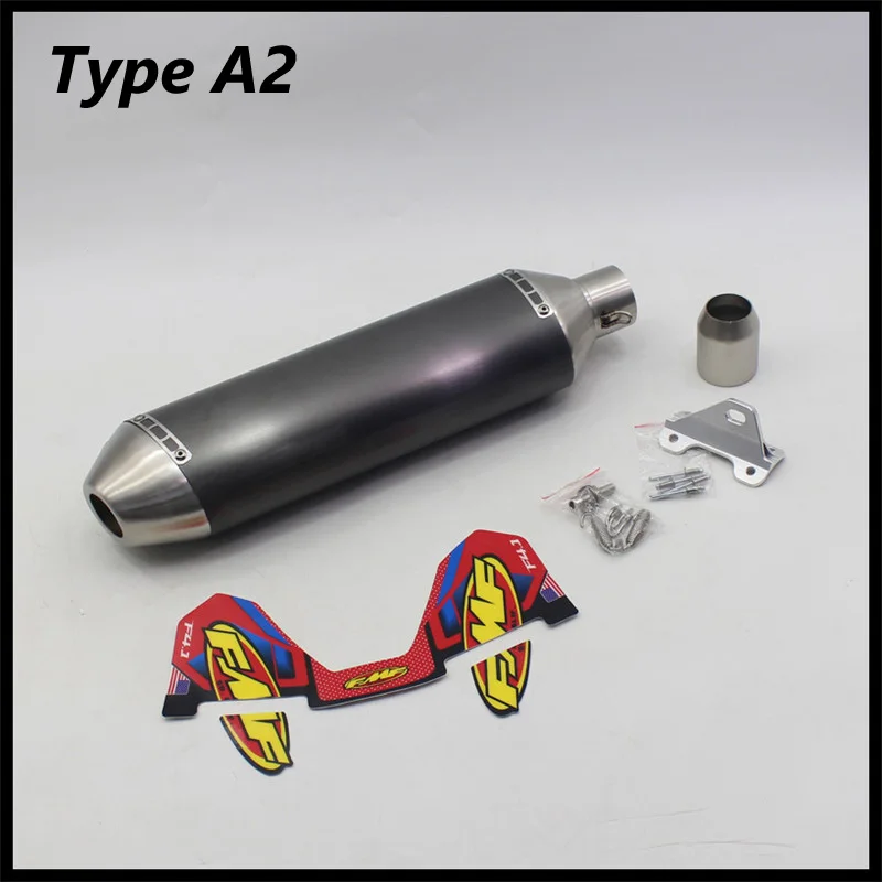 Länge 470mm Einlass 51mm Motorrad Auspuff Schall dämpfer fmf 4t Slip-On  Motorrad Pitbike Roller Universal Escape Moto - AliExpress